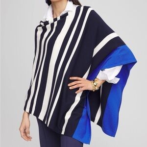 NWT Chico’s Striped Jacquard Poncho.